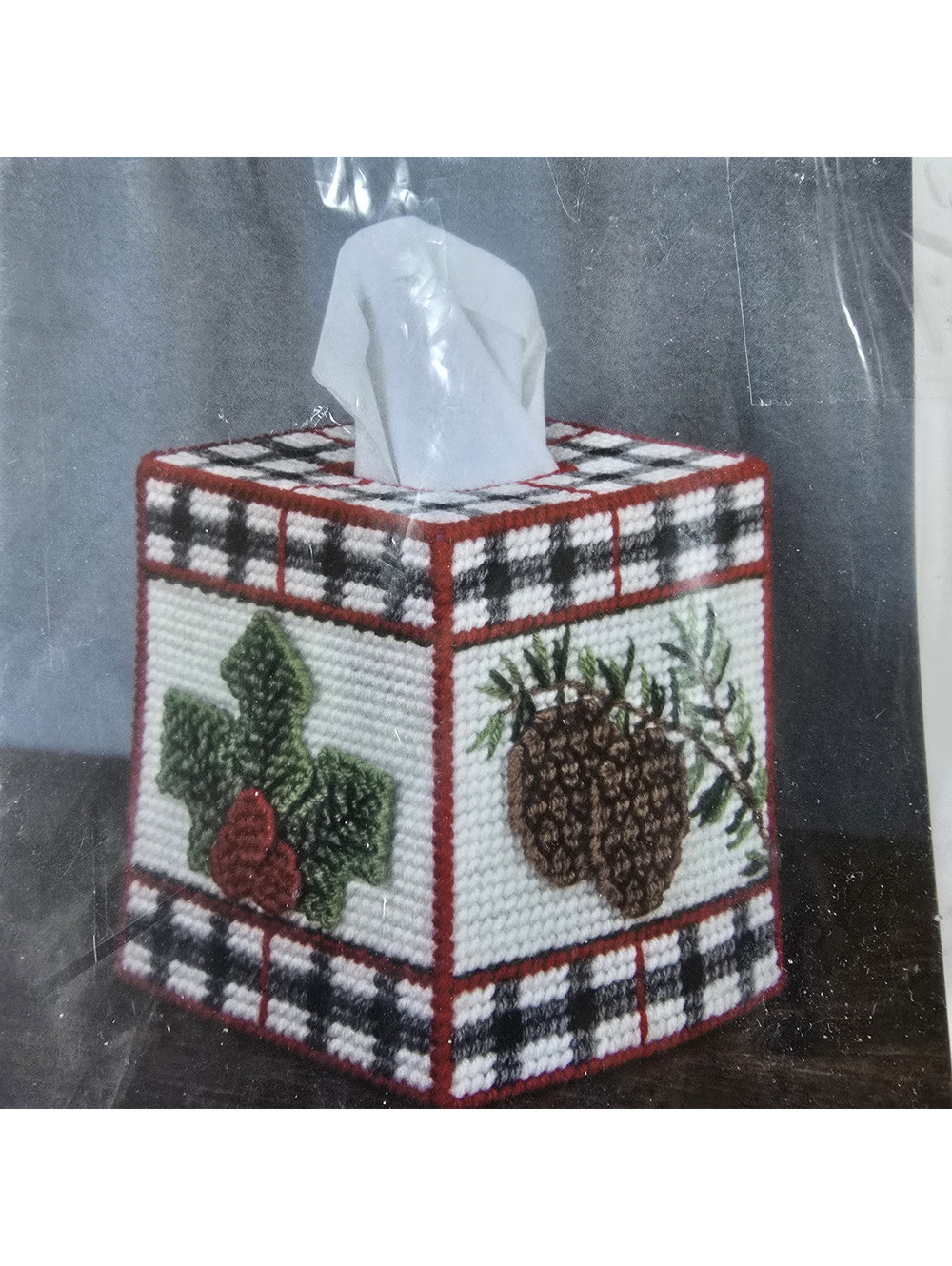 Vtg Mary Maxim Winter Welcome Tissue Box Cover Plastic Canvas Kit 30055 New